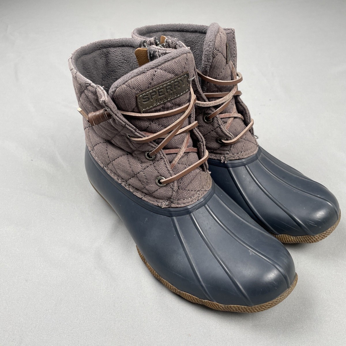 Sperry Rain Boots Womens M Saltwater Duck Quilted Waterproof