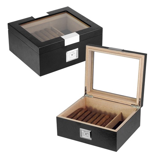 Hand Made 30+ Count Cigar Humidor Box Cabinet Veneer Humidifier Hygrometer 25 - Picture 2 of 8