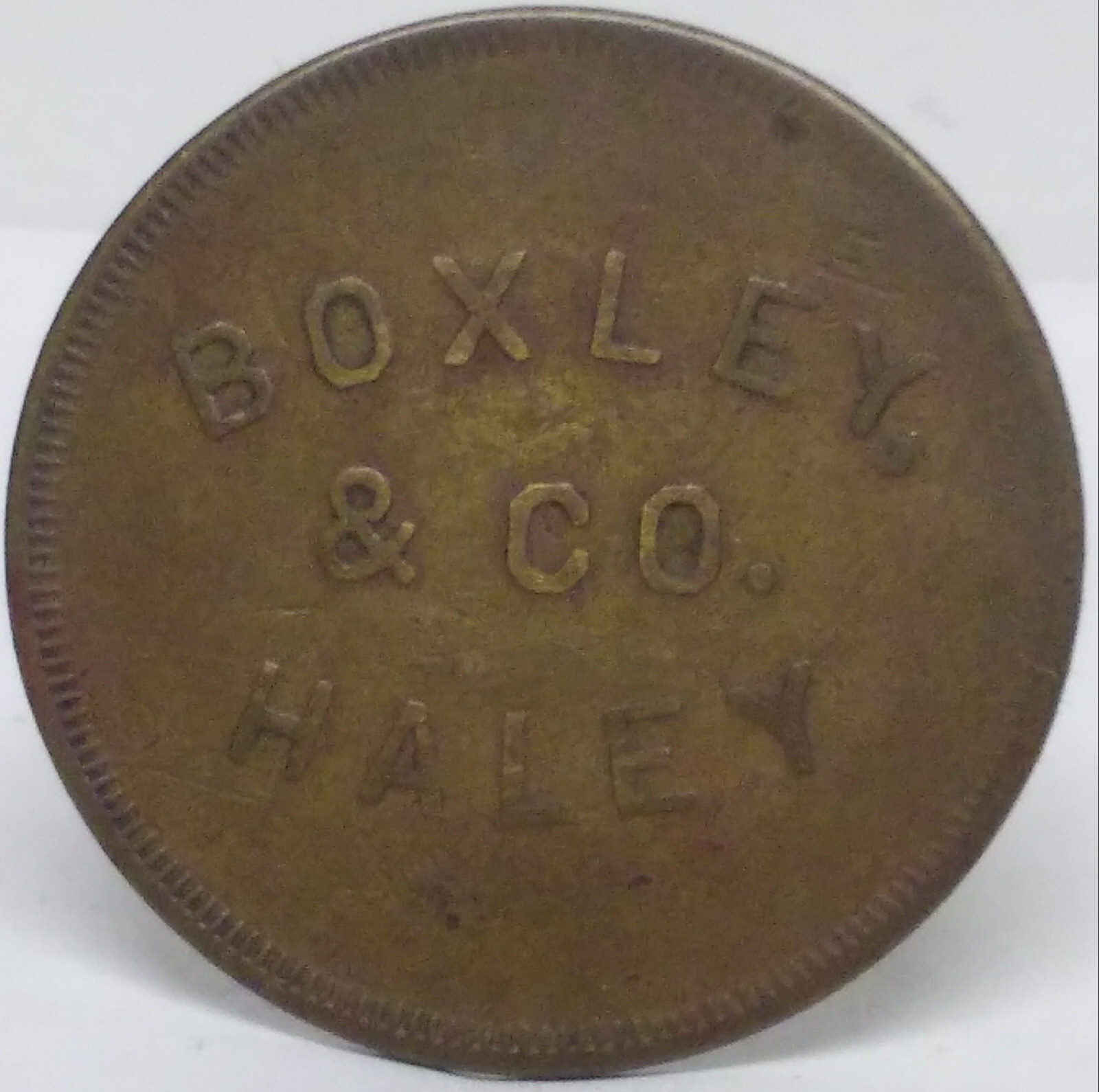 BOXLEY & HALEY OF ROANOKE VIRGINIA "GOOD FOR 50 IN MERCHANDISE" TRADE