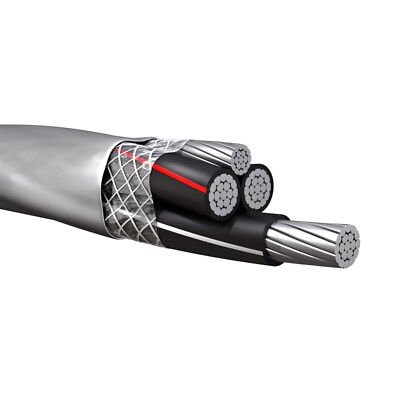 500' 8-8-8-8 Aluminum SER Service Entrance Cable Gray PVC Jacket 600V