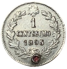 1 CENTESIMO 1895 - ROMA - REGNO D'ITALIA - UMBERTO I - BRONZO ARGENTATO - RARO -
