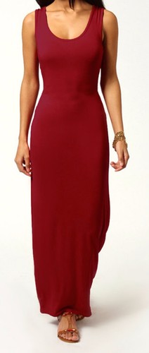 Women Ladies Jersey Long Summer Vest Racer Muscle Back Maxi Dress Plus Size 8-26 - Picture 13 of 24