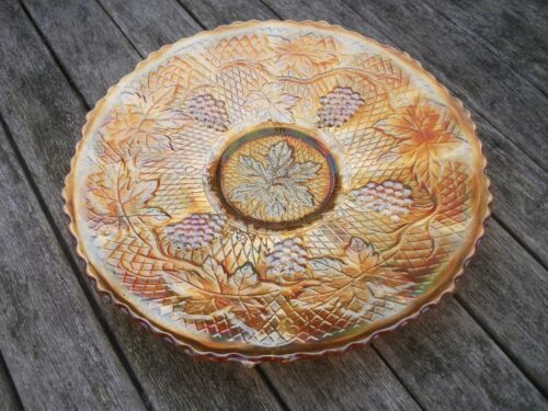 CARNIVAL GLASS FENTON STUNNING MARIGOLD CONCORD PLATE - Picture 1 of 11
