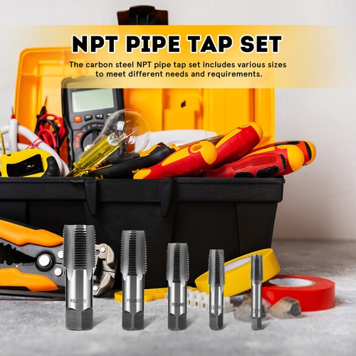 5 Pcs Npt Tap Set Npt Pipe Tap 1/8, 1/4, 3/8, 1/2, 3/4 Screw Thread Taps Set - Picture 7 of 11
