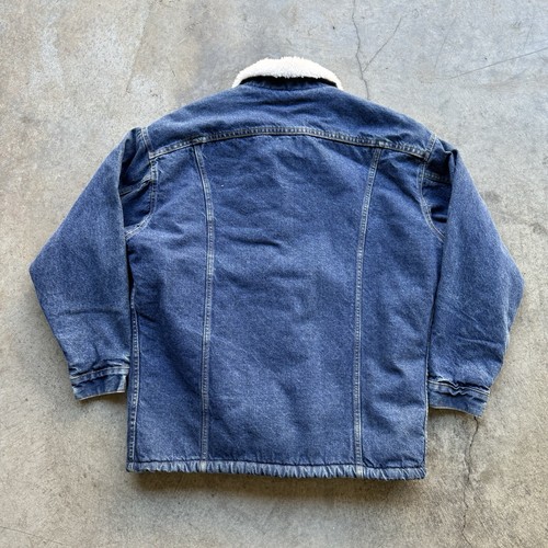 Vintage Denim Jacket Mens Large Blue Preowned Sherpa Line Outdoor Retro 90s - Picture 2 of 12