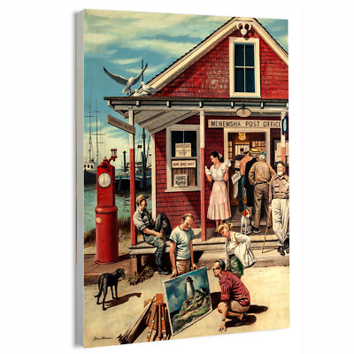 Menemsha, Massachusetts, Post Office Poster or Canvas Wall Art Home Decor Print
