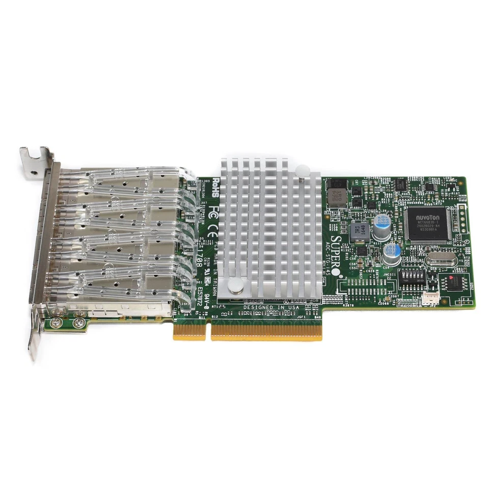Supermicro AOC-STG-i4S Quad-Port 10Gb/s SFP+ 10GbE Intel X710-DA4 NIC CNA SFF - Image 2 of 4