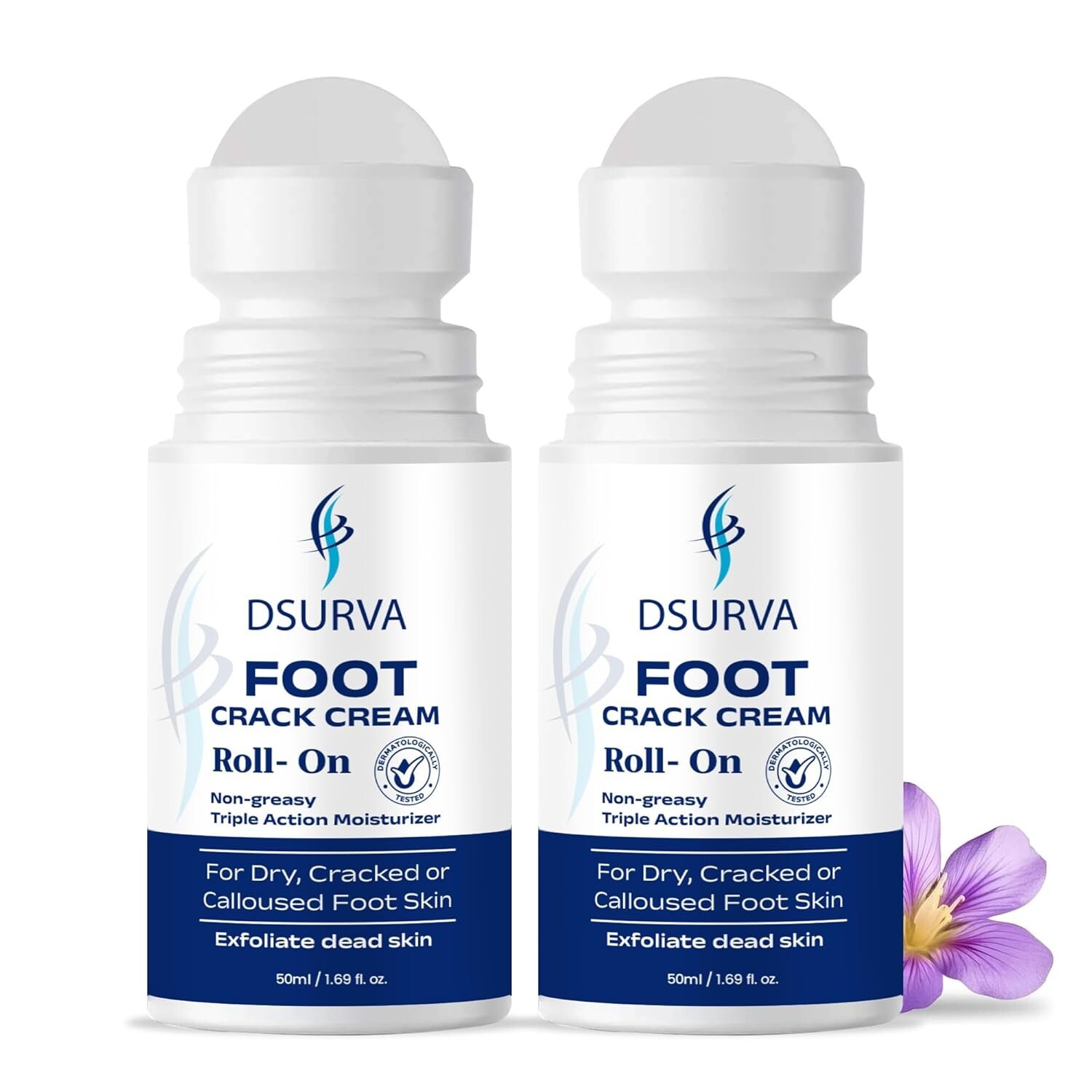DSURVA 20% Urea Foot Cream Roll On For Dry & Cracked Heels, Helps Repair 50ml