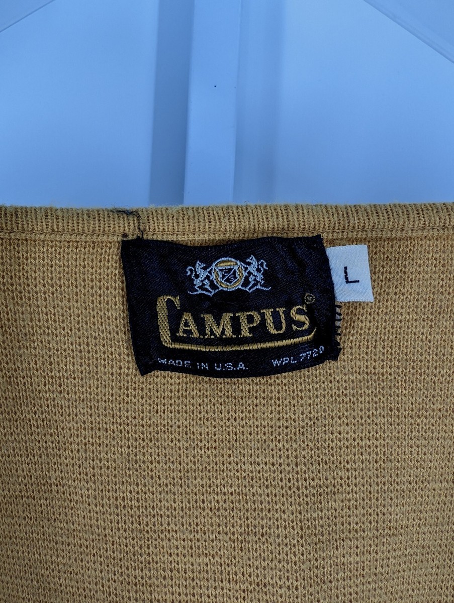 Campus Vintage 50s 60s Mod Suede Leather Paneled Atomic Knit