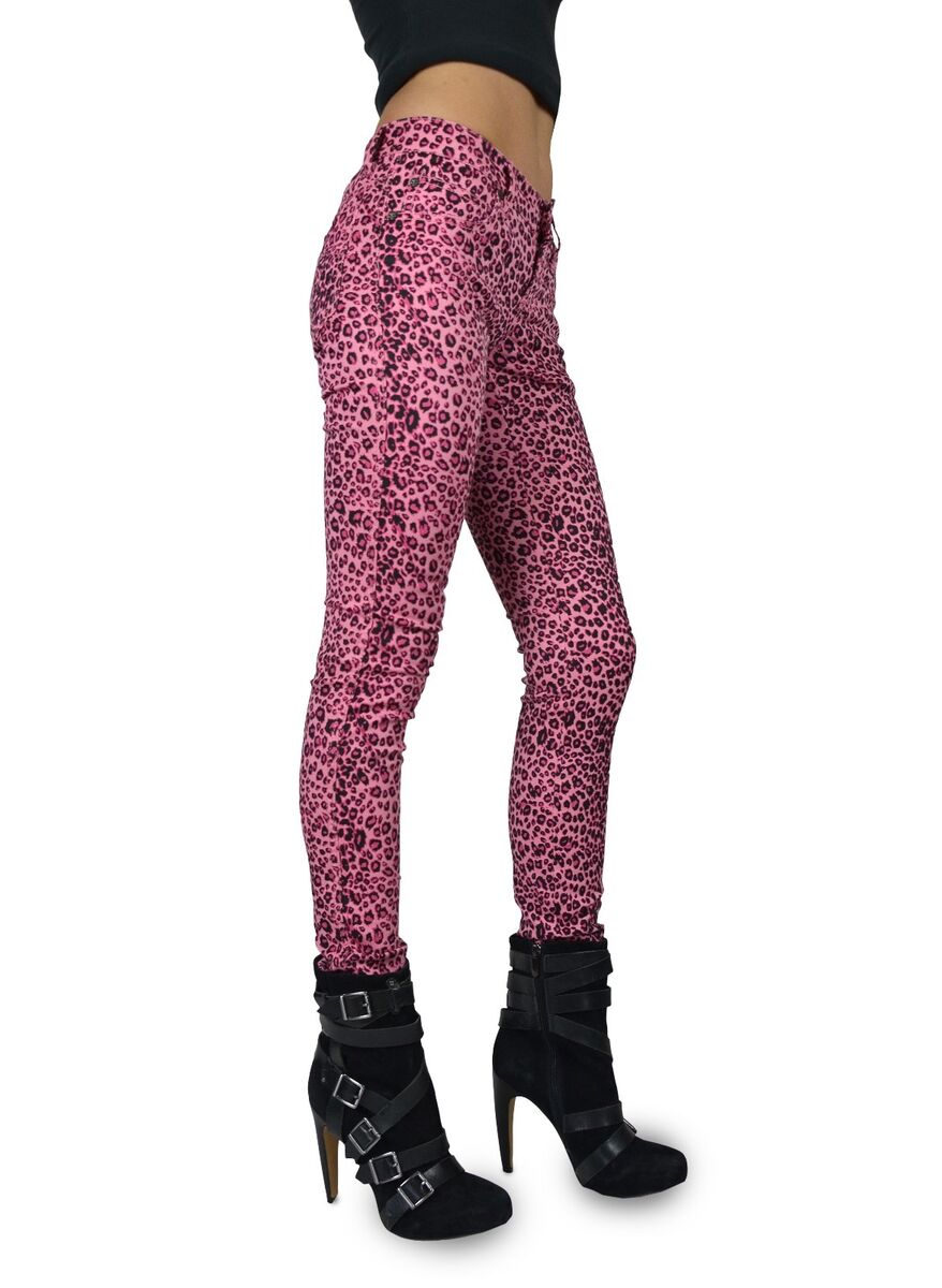 TRIPP EMO GOTH ROCKER PINK CHEETAH CYBER PUNK JEAN PANTS TRIPP EMO GOTH ROCKER PINK CHEETAH CYBER PUNK JEAN PANTS