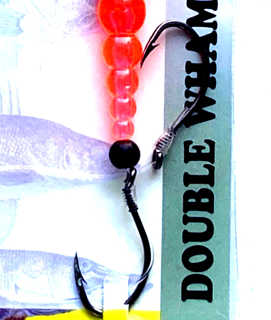 3 PACKS Mack's Lure Double Whammy Black Tiger Fluorescent Fire Orange Spin Lure