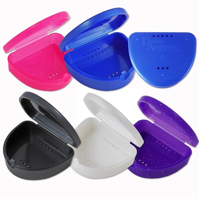 75 x Retainer Etui ~ Großpackung Dental Box Zahnersatz Zahnfleischschutz Klammer Aufbewahrung Großhandel