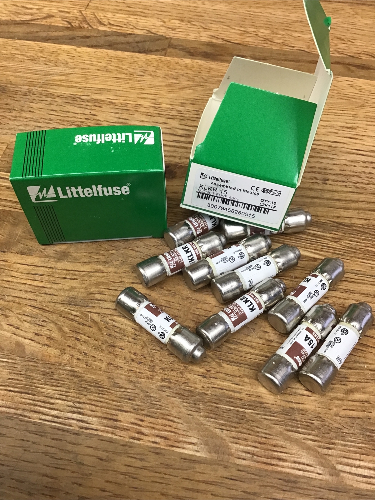 10 New LITTELFUSE KLKR-15 Class CC 15 Amp Fuses 600 Volt NEW LOOK NIB ...