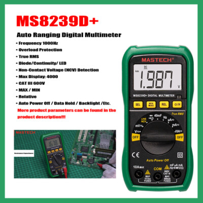 MASTECH MS8239D+ Auto Ranging Digital Multimeter Professional True RMS  