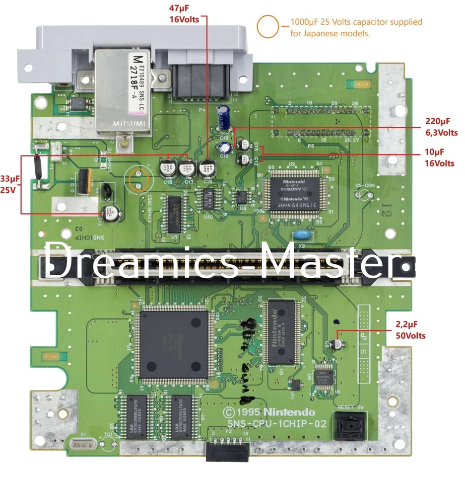 Super NES Cap Kit / SMD Kit - SNS-CPU-1CHIP & SNS-CPU-RGB & SNS-CPU-APU - Image 3 of 4
