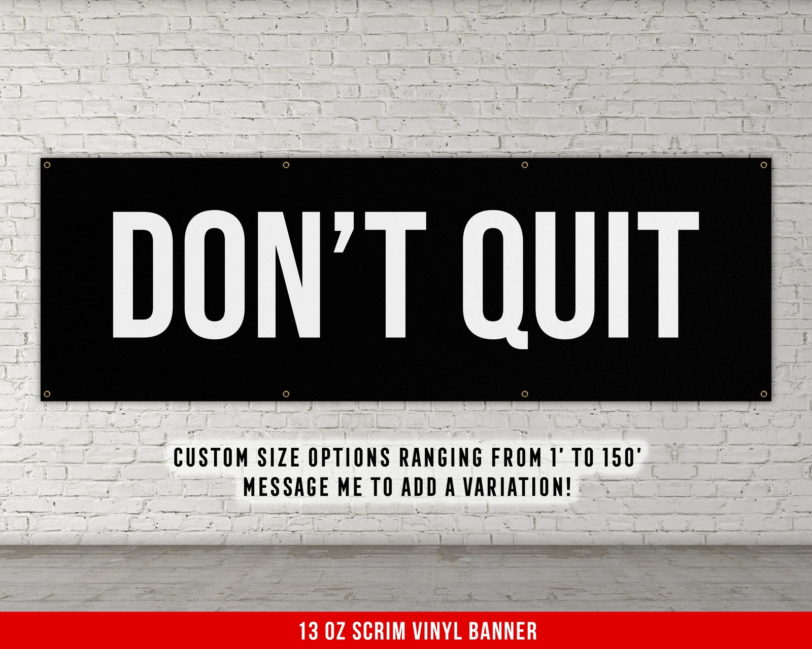 Dont Quit Banner - Inspirational Home Gym Wall Art