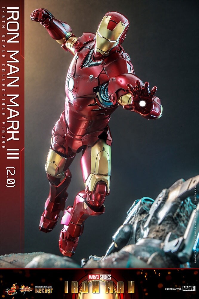 MARVEL HOT TOYS 12" AVENGERS IRON MAN MARK III (3) 2.0 1/6 DIECAST FIG MMS664D48