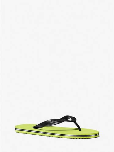 MICHAEL KORS 'TRAVIS' LIME GREEN FLIP FLOPS UK 10 RRP £50 NEW BOXED 70% off RRP. - Picture 9 of 14