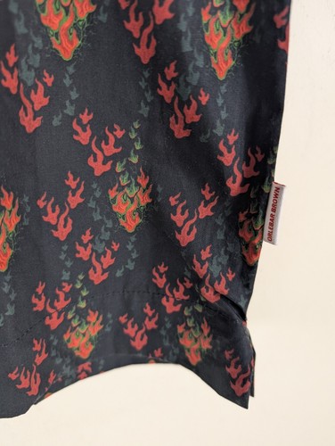 Nueva Camisa Para Hombres Orlebar Marrón Marne Aquila Negro Puerto Rojo Pequeña Manga Corta 260 £ - Imagen 7 de 14