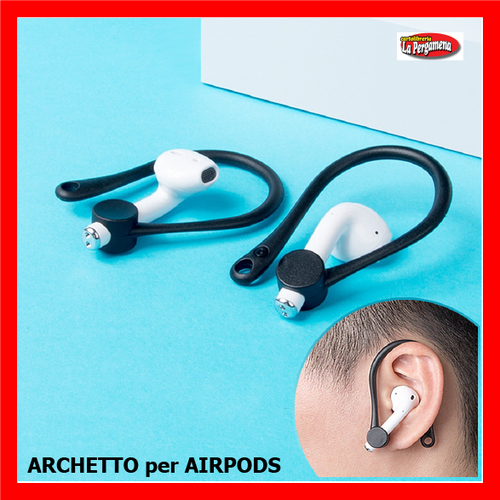 Clip anticaduta per auricolare Bluetooth AIR PODS TPU colore NERO | eBay