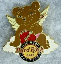 HARD ROCK CAFE LAKE TAHOE BROWN BEAR WITH WINGS CLOUD HEART GUITAR PIN # 58884