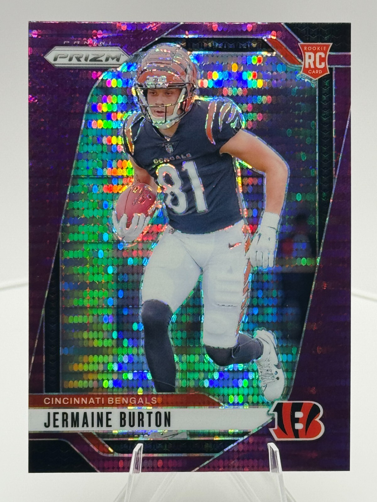 2024 Panini Prizm Purple Pulsar #350 Jermaine Burton (RC)