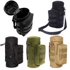 Tactical Military Molle Kettle Pouch Water Bottle Holder Bag with Shoulder Strap
