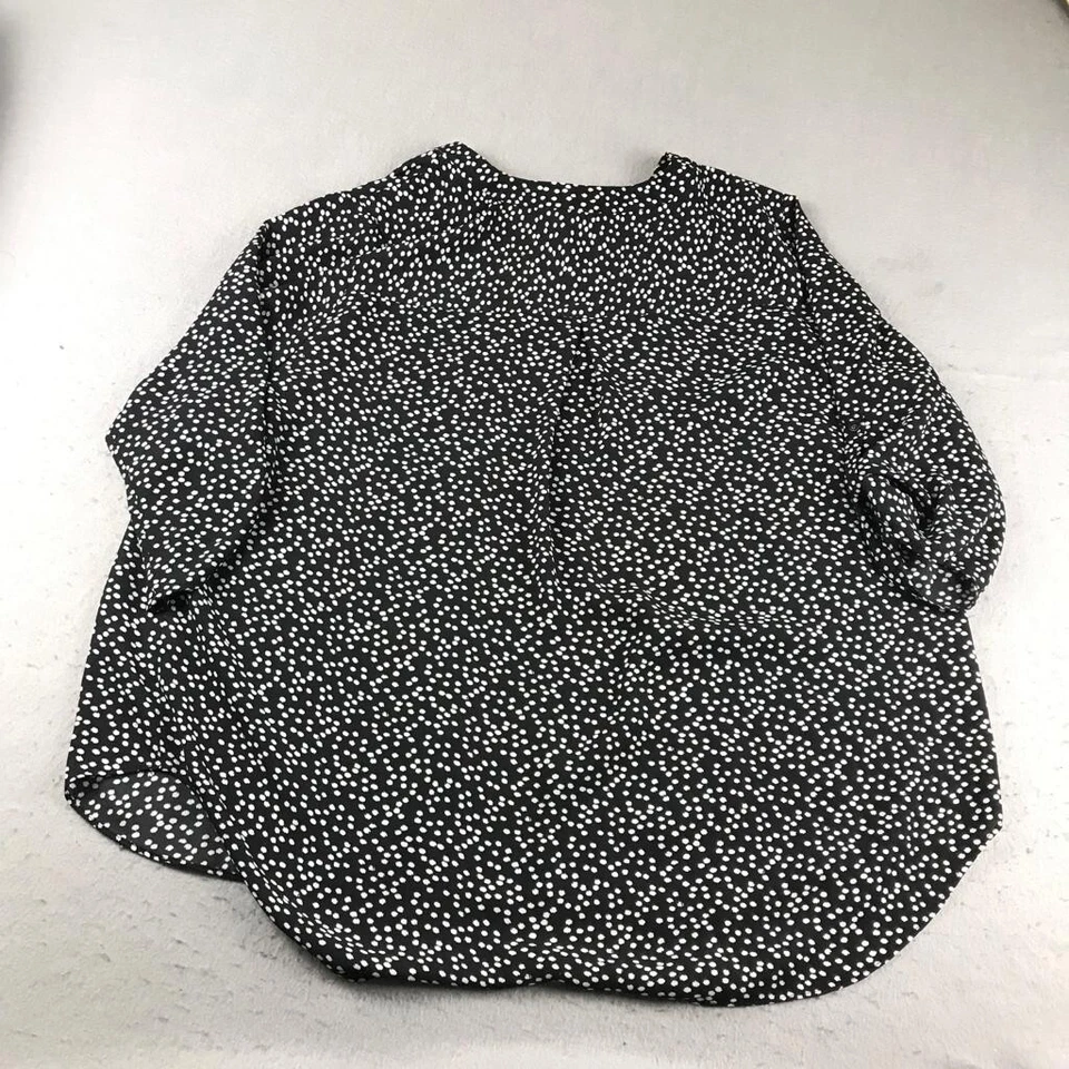 Blusa ligera Chaus Top para mujer 3X lunares negros mangas 3/4 Foto 4 de 4