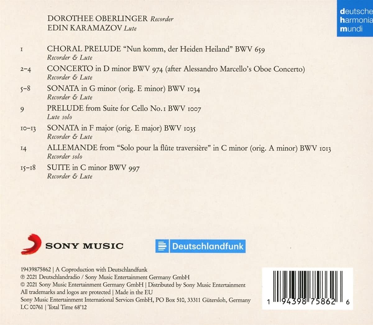 Thumbnail - Dorothee Oberlinger Bach: Dialoge (cd)