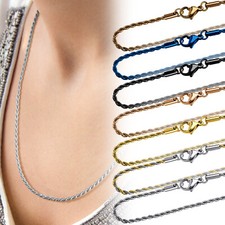 555Jewelry Stainless Steel Hypoallergenic Twisted Singapore Rope Chain Necklace