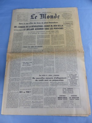 BIRTHDAY DIARY ANNIVERSARY June 20 and 21, 1965 LE MONDE 20/21/06/1965