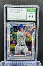 Josh Jung 2020 Bowman Chrome Mega Box REFRACTOR BCP-113 CSG 9.5 GEM MINT Rangers