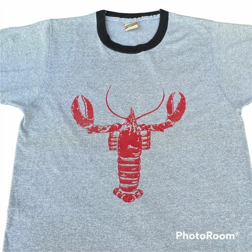 Screen Stars T-Shirt Crawfish Bash Medium Gray Ringer 1982 Tubular Single Stitch - Picture 3 of 6