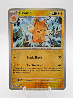 Pawmo 075/193 Sv02: Paldea Evolved Pokémon TCG Reverse Holo Near Mint/Mint