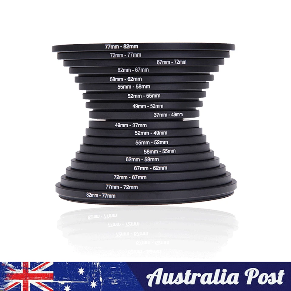 18pcs/set Camera Lens Filter Stepping Metal Up&Down Ring Adapter For All Camera