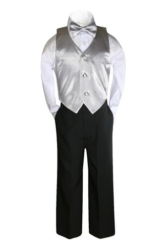14 Color 7pcs Baby Boy Formal Wedding Black Suits Tuxedo Extra Vest Bow Tie S-20 - Picture 45 of 59
