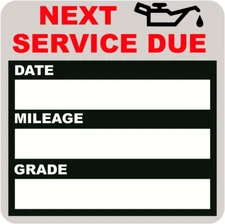 120 Pack Oil Change Service Reminder Stickers, 2"x2" Clear Window Lite Sticker