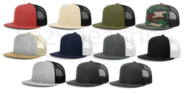 mesh back flat bill hats