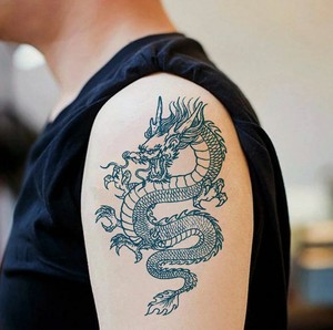Traditional Chinese Dragon Temporary Tattoo Arm Shoulder Large Realistic Sticker Ebay