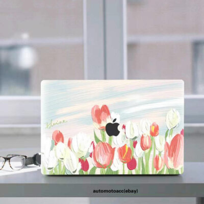 Watercolor Sunny Tulips Hard Case For Macbook M3 Pro 16 14 Air 15 13 11 12 inch