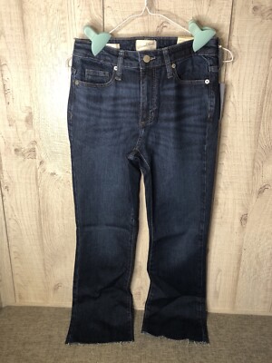 Universal Thread Jeans Womens Size 0 25R Dark Blue Denim Ankle Bootcut Regular
