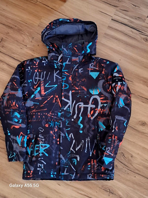 Kinder Ski Jacke Snowboard  Winterjacke Quicksilver Größe 14  schwarz blau 164