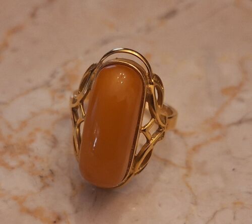 Vintage USSR Egg Yolk Amber Baltic Kaliningrad Soviet Era Size: 7