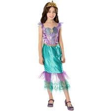Ariel Disney Fancy Dress Kids Girls 3 4 5 6 7 8 9 10 Years Costume Dress Up Gold