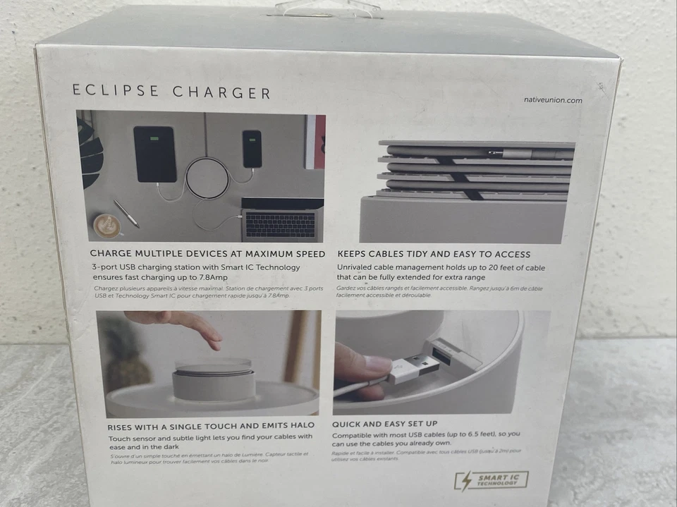 Native Union Eclipse 3 Port USB Charger Touch Sensor & Light color-Marine (V28) - Image 3 of 3