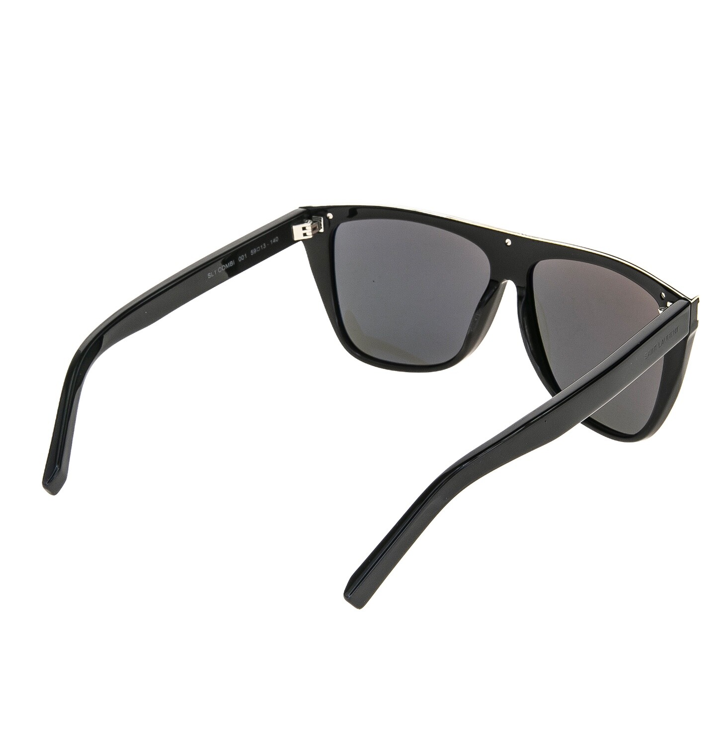 SAINT LAURENT YSL SL1 COMBI Top in metallo 001 Occhiali da sole unisex rettangolari neri