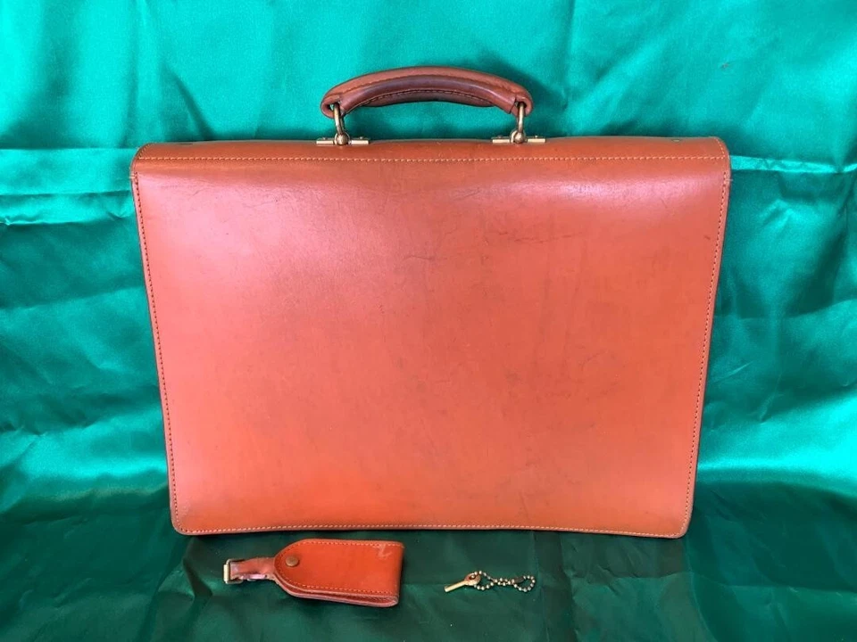 Bolso de Negocios SWAINE ADENEY BRIGG Maletín Brida Piel Cuero Marrón Habana USADO Foto 3 de 4