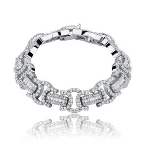 Authentic 13MM 5AAA + CZ Ice Out Hop Hip Bling Link Bracelet 14k Real Gold Plated