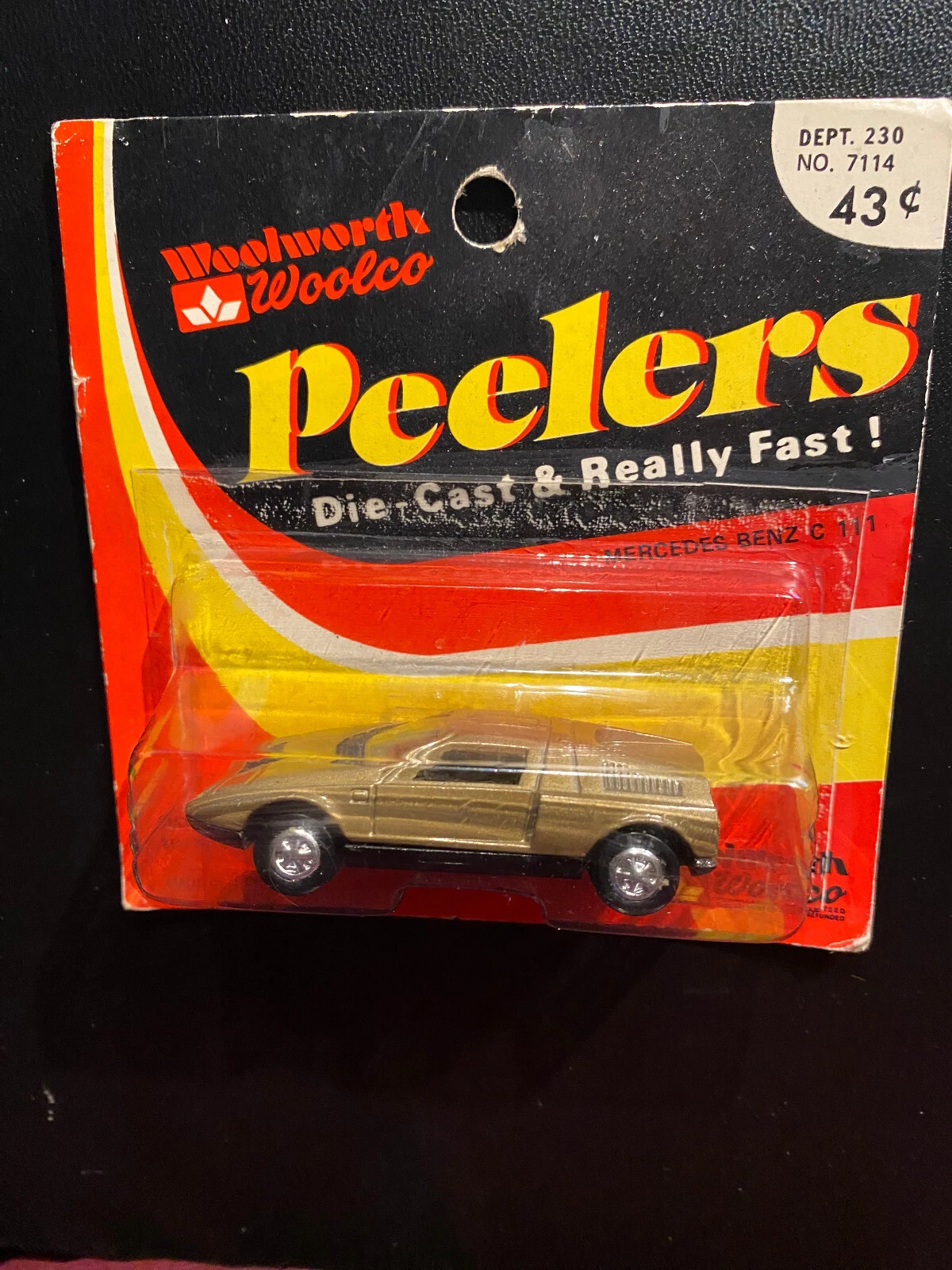 RARE Vintage PlayArt Gold Mercedes Benz C 111 Peelers New in Original Package