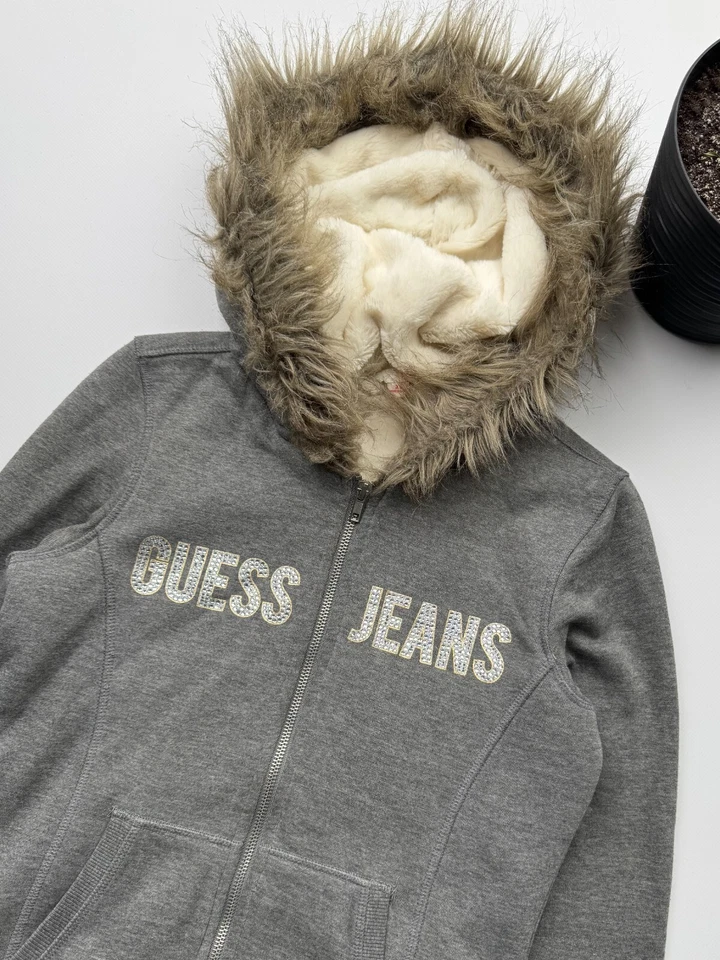 Sudadera con capucha Guess vintage con detalles de piel sintética para mujer talla XS Foto 4 de 4
